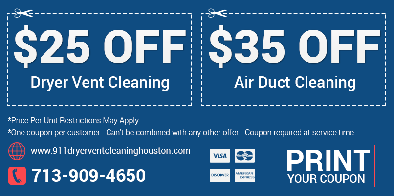 911 Dryer Vent Cleaning Houston TX Printable Coupon